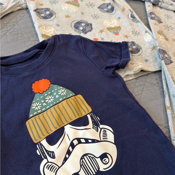 Star Wars Kids Pajama Set, Kids Size 6, T-Shirt New, Long Shirt & Pant Used Good - Picture 2 of 3